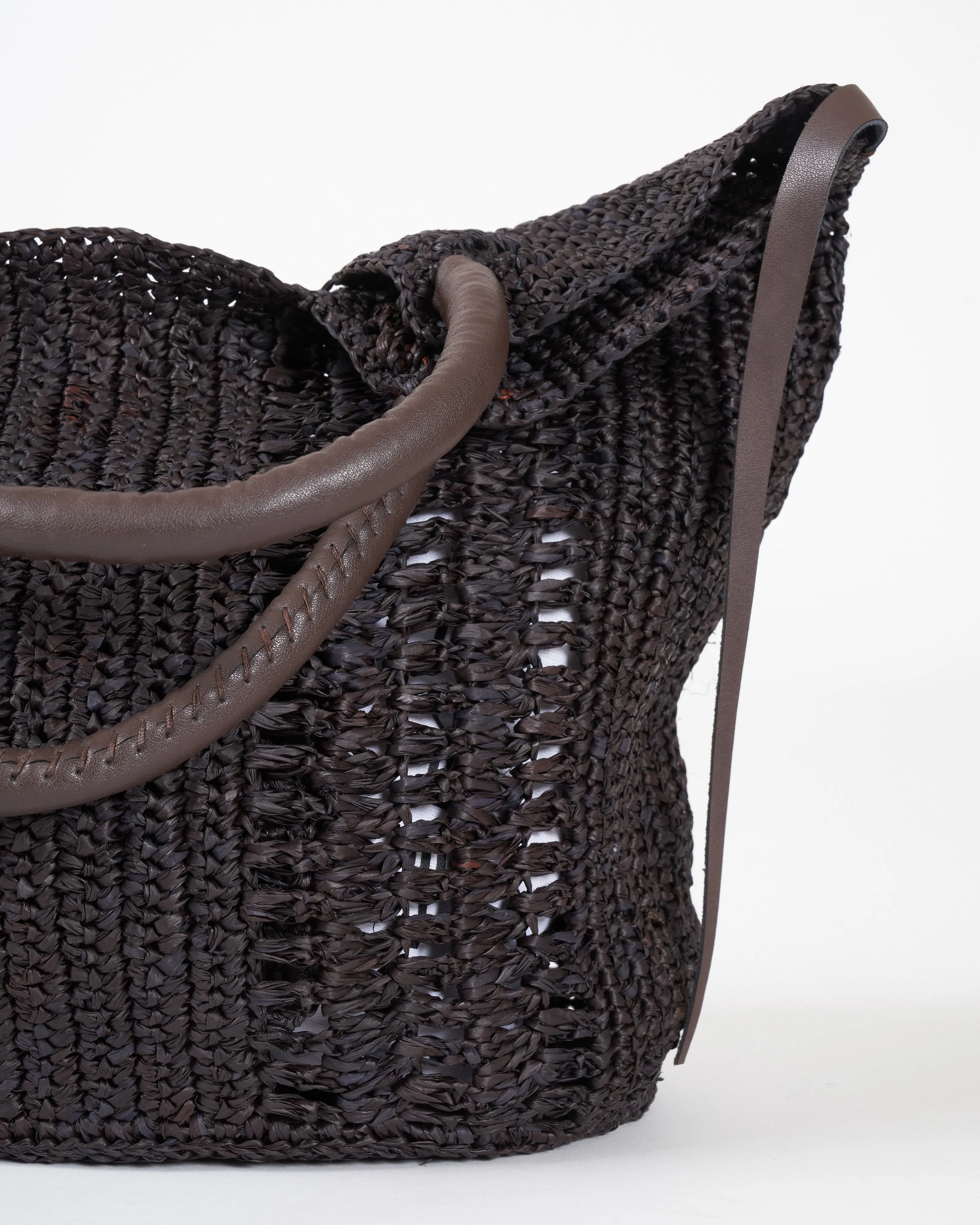 tampico pm woven tote - marron