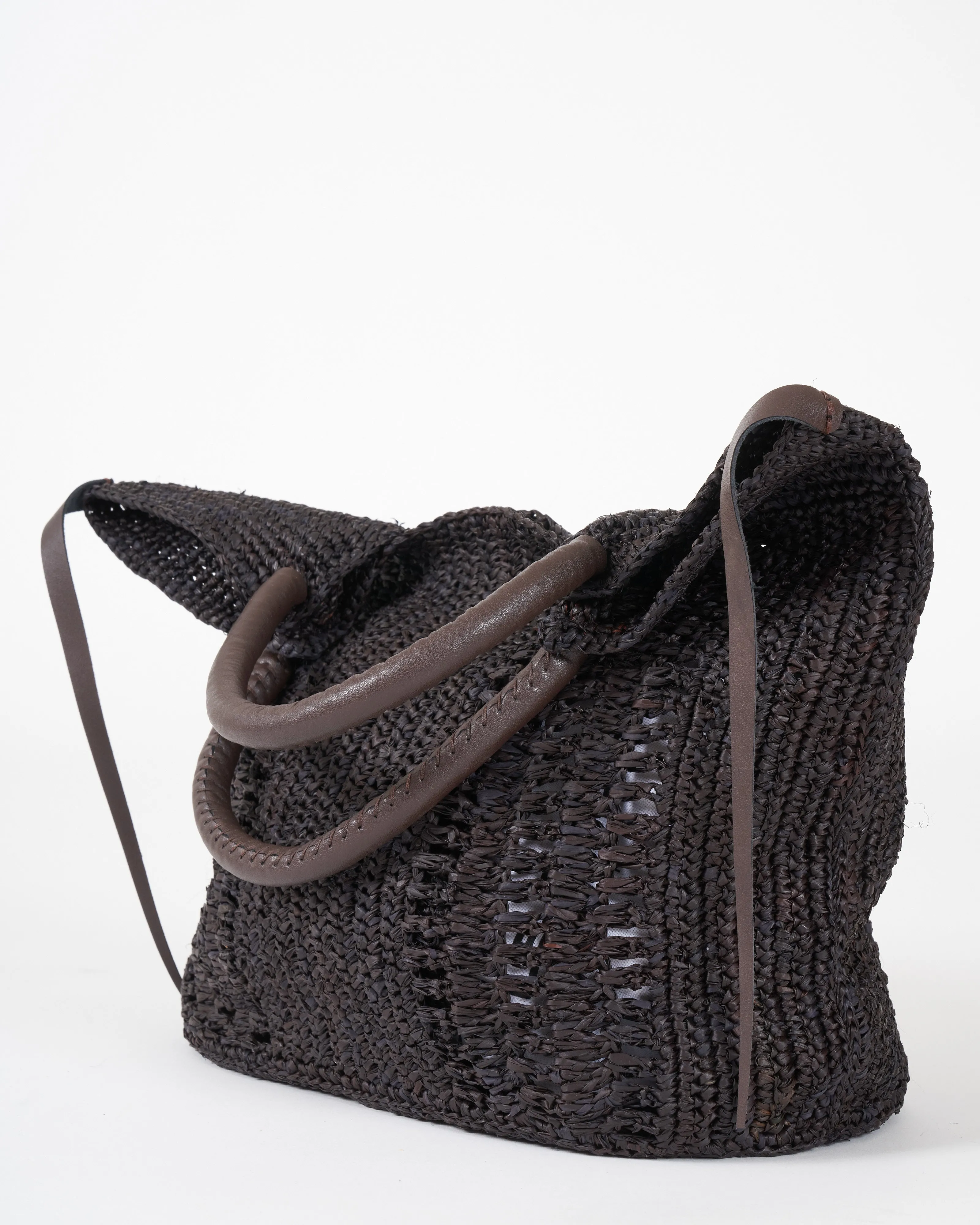 tampico pm woven tote - marron