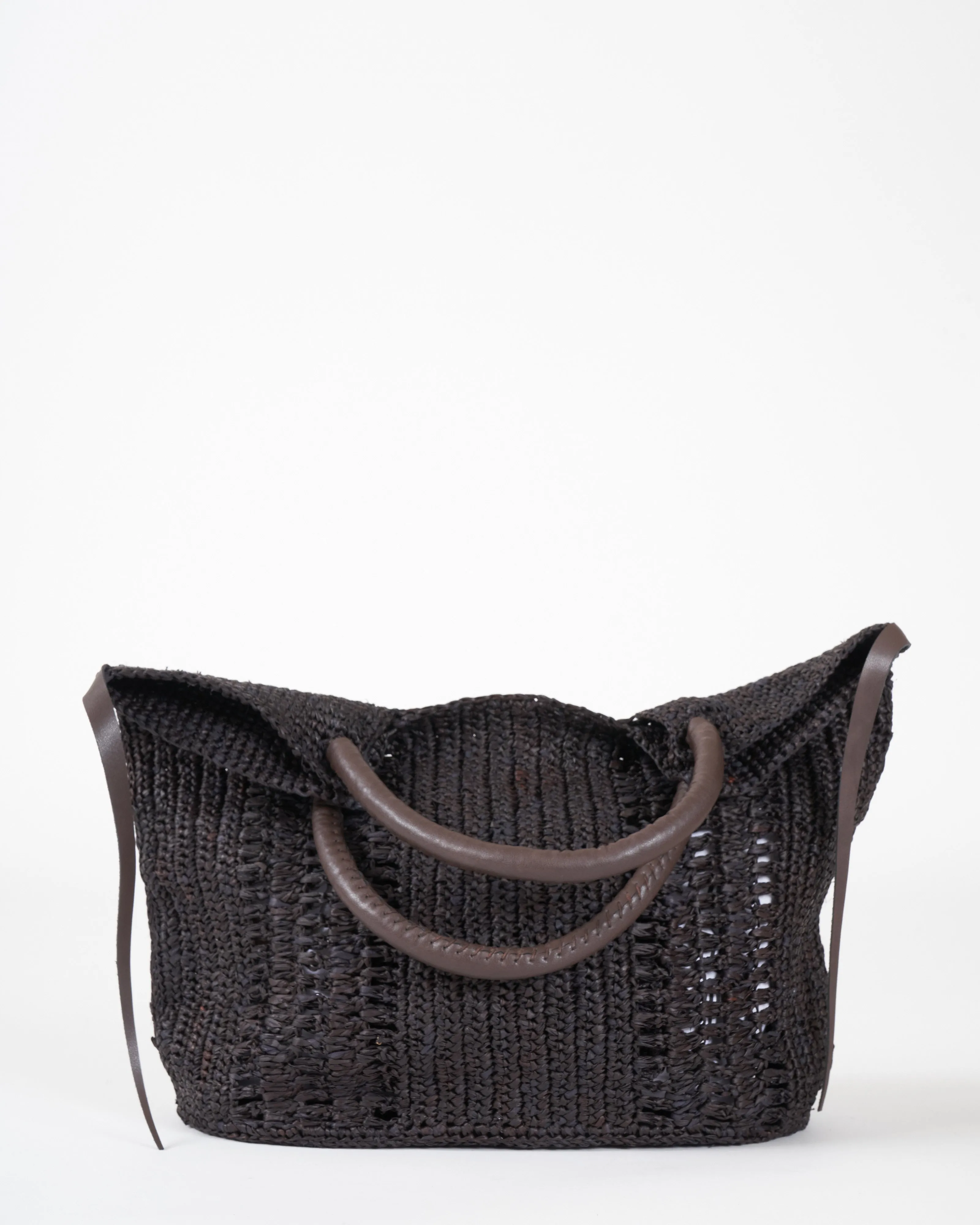 tampico pm woven tote - marron