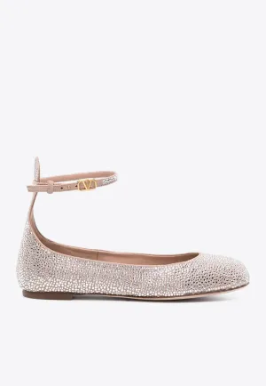 Tan-Go Crystal Embellished Ballet Flats