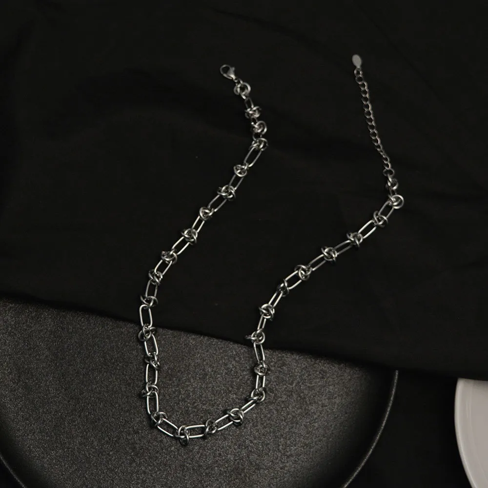 Titanium Steel Flower Woven Necklace