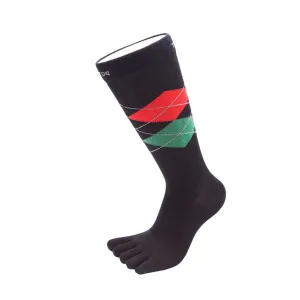 ToeToe Essential Mens Argyle Office Socks - Black Red Green