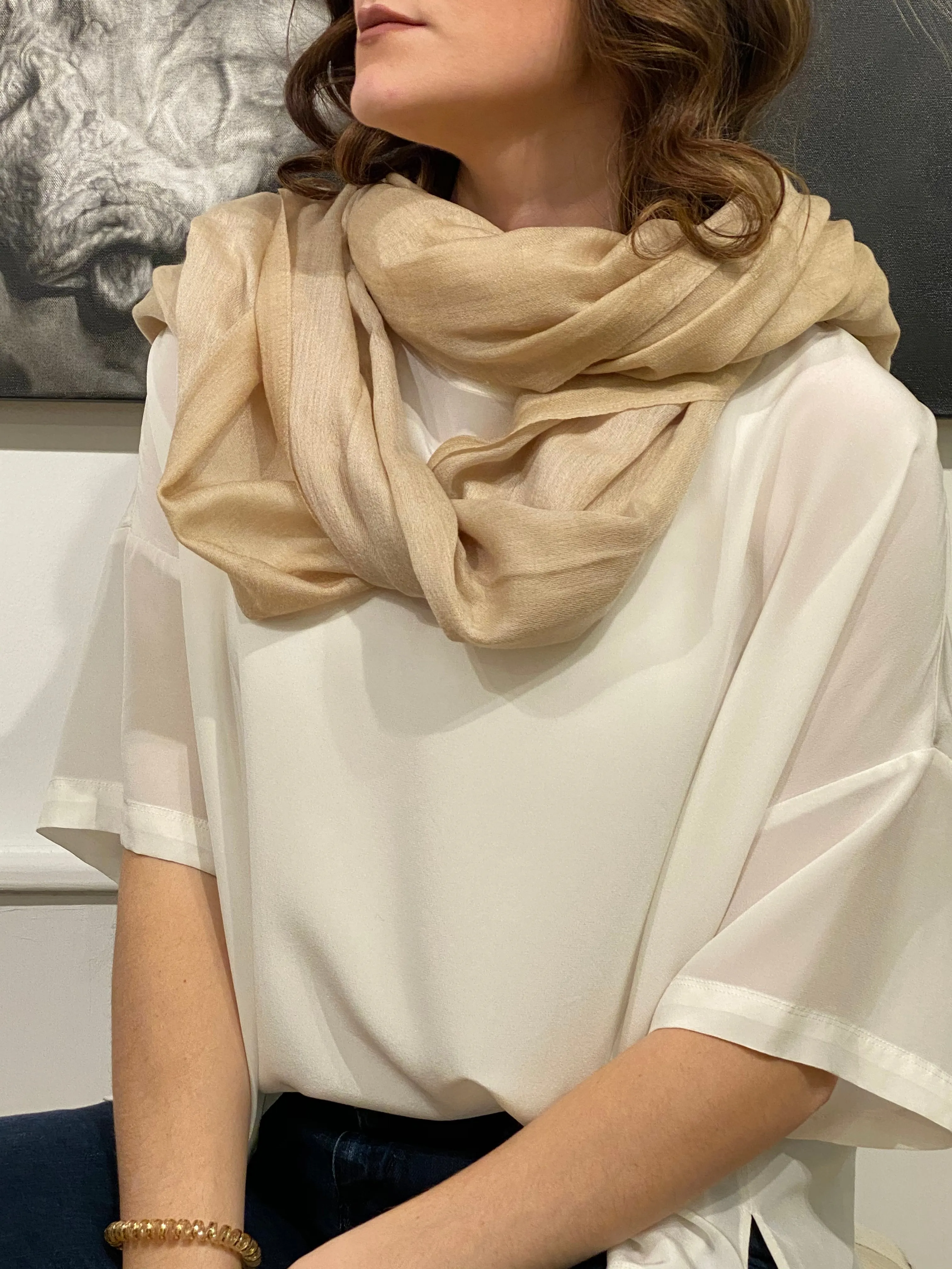 TWO-COLOR WOVEN CASHMERE