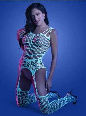UV Glow Bodystocking White