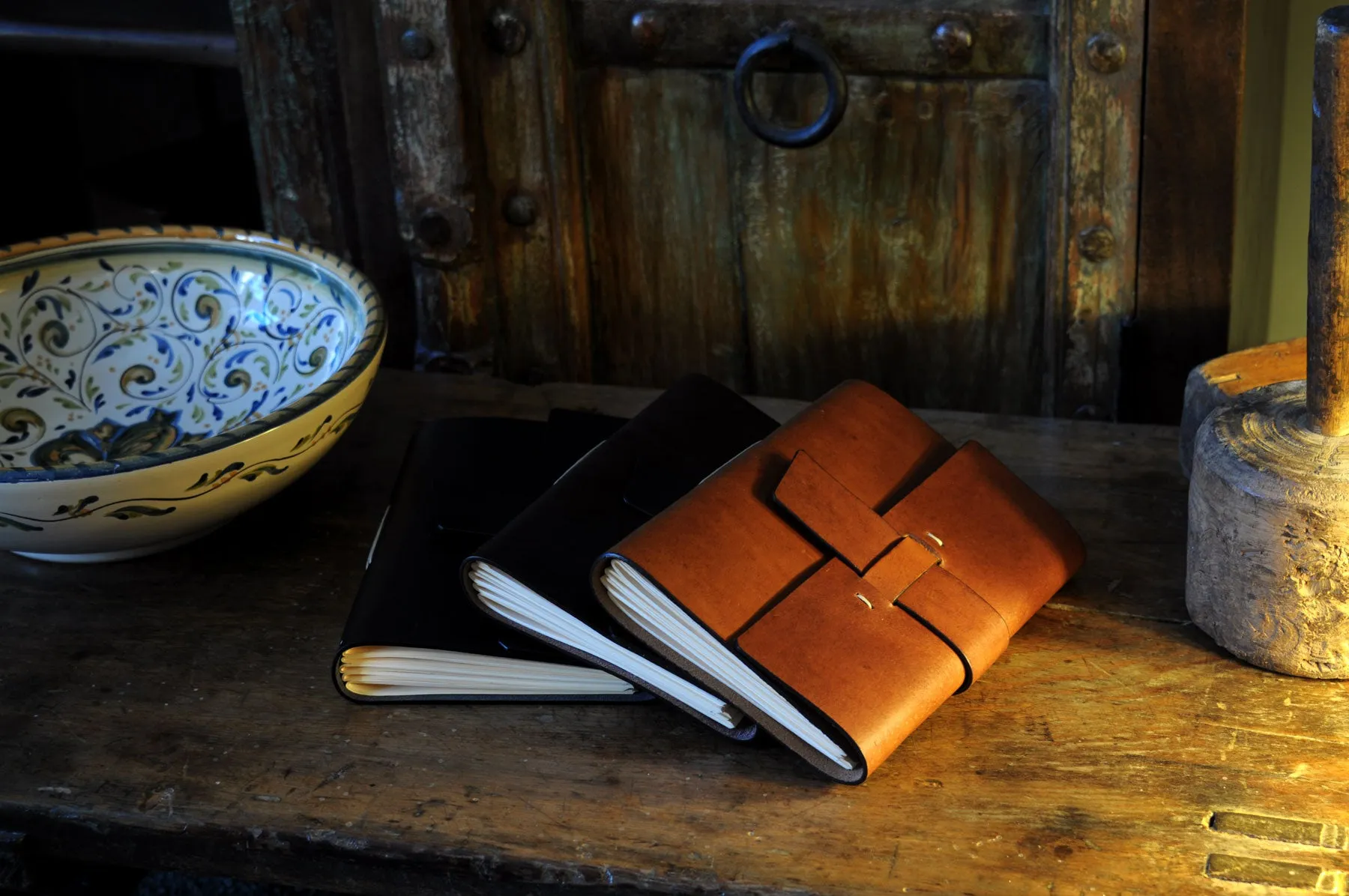 Vachetta Italian Leather Handmade Snap-Close Journal - Terra