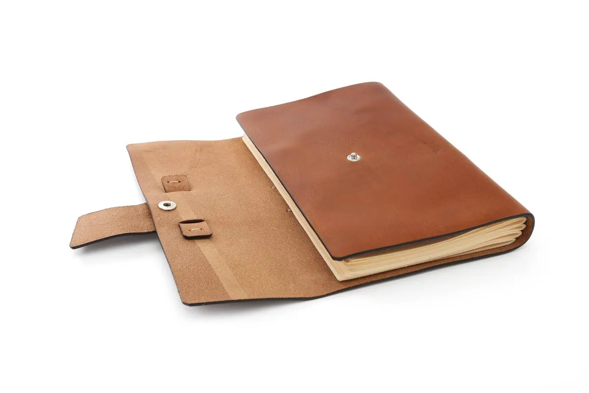Vachetta Italian Leather Handmade Snap-Close Journal - Terra