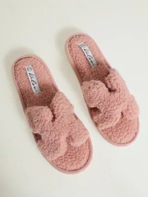 Vamp Open Toe Slipper - Blush