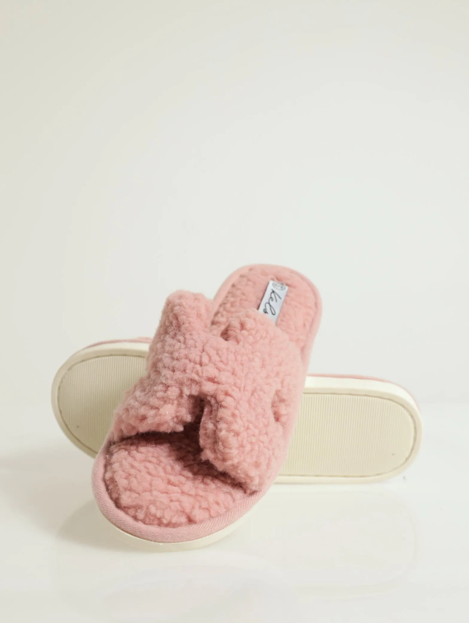 Vamp Open Toe Slipper - Blush