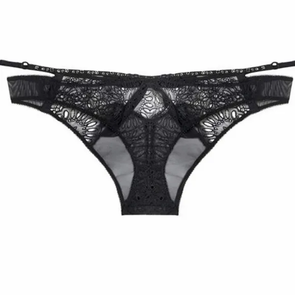 Victoria's Secret Swarovski Crystal Black Label Sequin Bling Designer Panty NWT