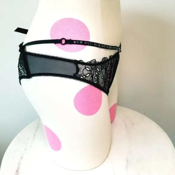 Victoria's Secret Swarovski Crystal Black Label Sequin Bling Designer Panty NWT