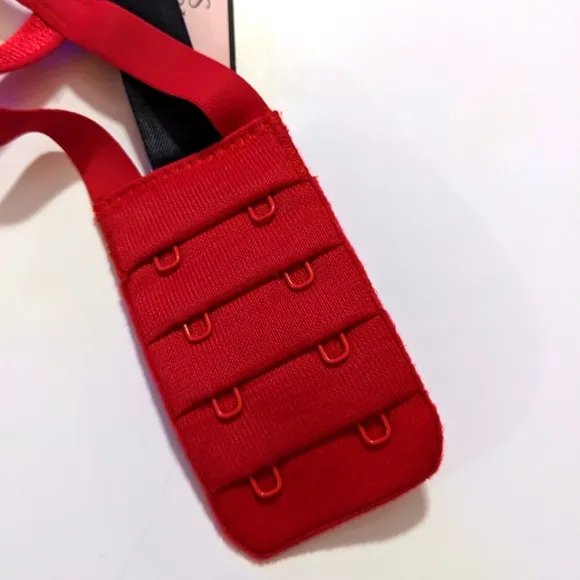 Victoria's Secret Very Sexy Red Unlined Balconette Bra Cage Gold Rings Size XS