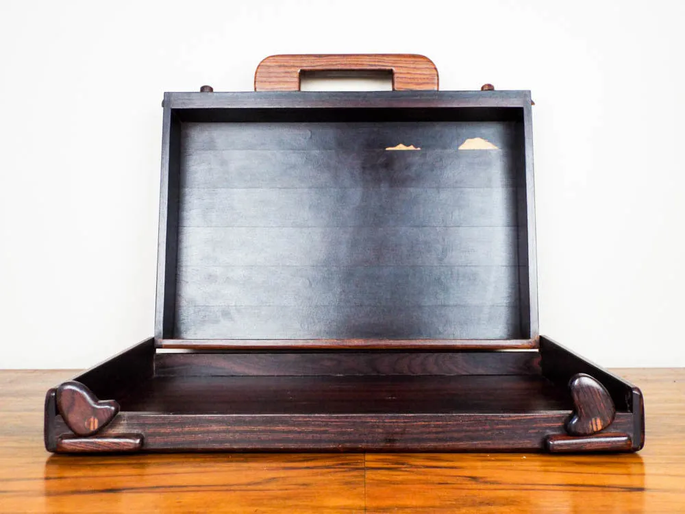 Vintage Don Shoemaker Handmade Wooden Carved Briefcase