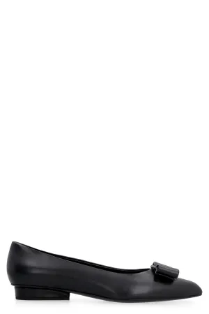 Viva leather ballet flats with logo