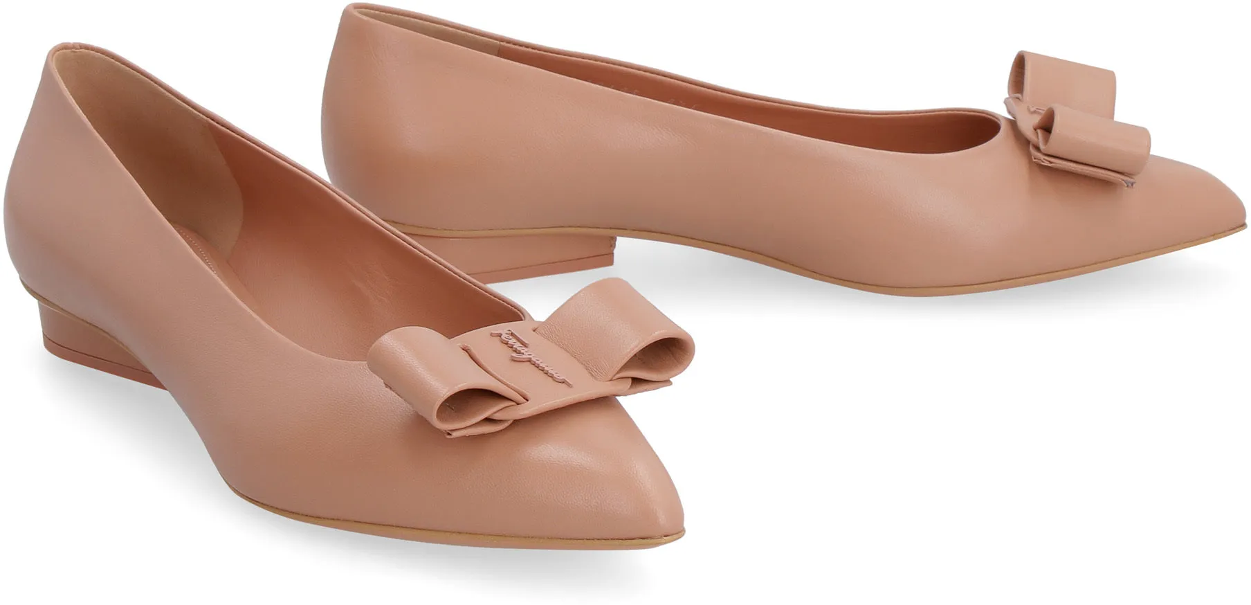 Viva leather ballet flats with logo