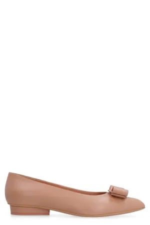 Viva leather ballet flats with logo