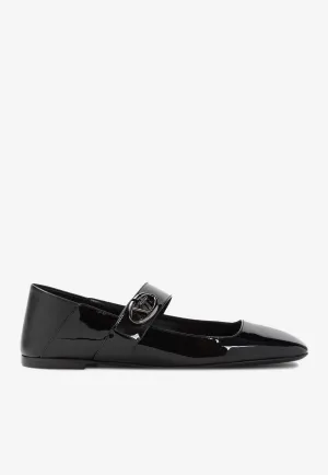 VLogo Locker Mary-Jane Ballet Flats in Patent Leather