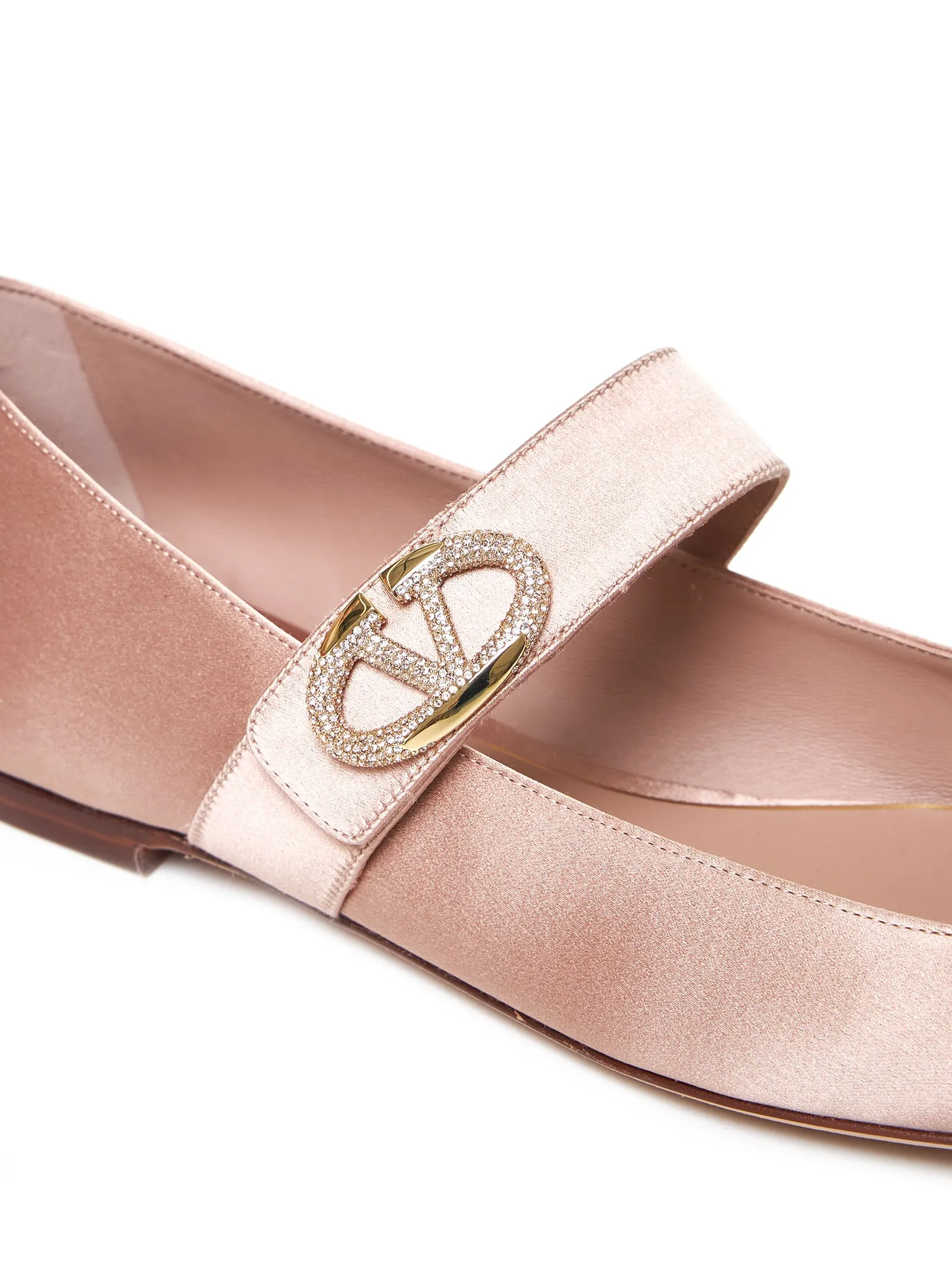 VLogo Locker satin ballet flats