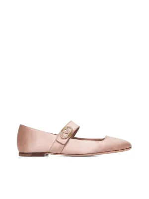 VLogo Locker satin ballet flats
