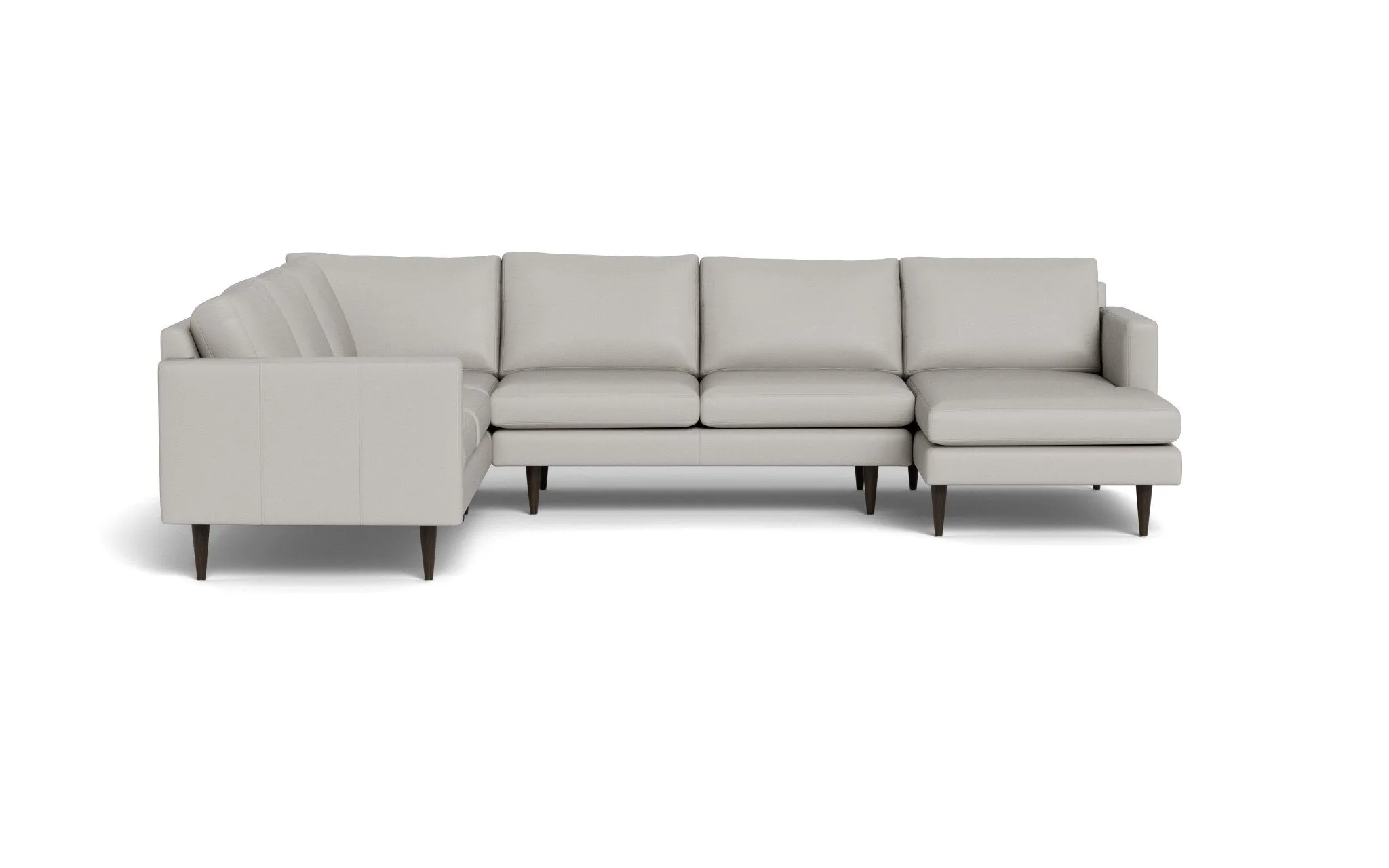 Wallace 131" Leather Untufted Corner Sectionals w. Right Chaise