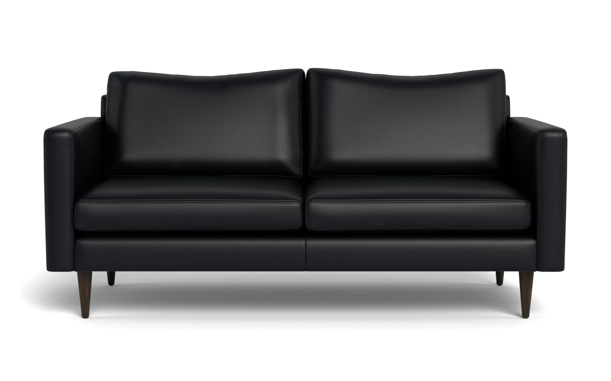 Wallace 74" Leather Untufted Apartment Sofa