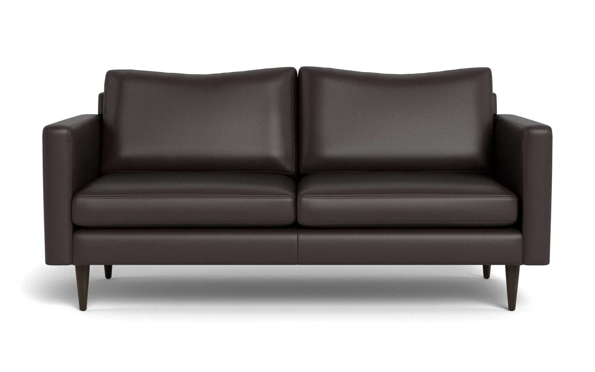 Wallace 74" Leather Untufted Apartment Sofa