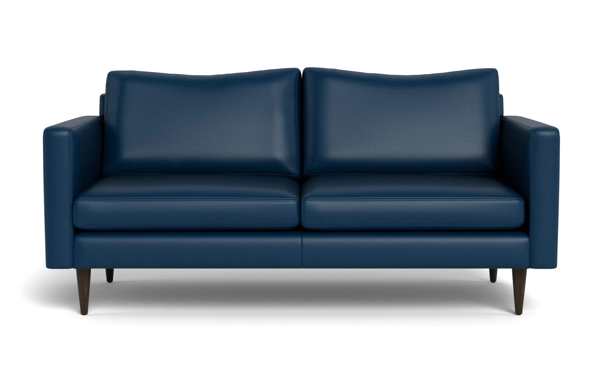 Wallace 74" Leather Untufted Apartment Sofa