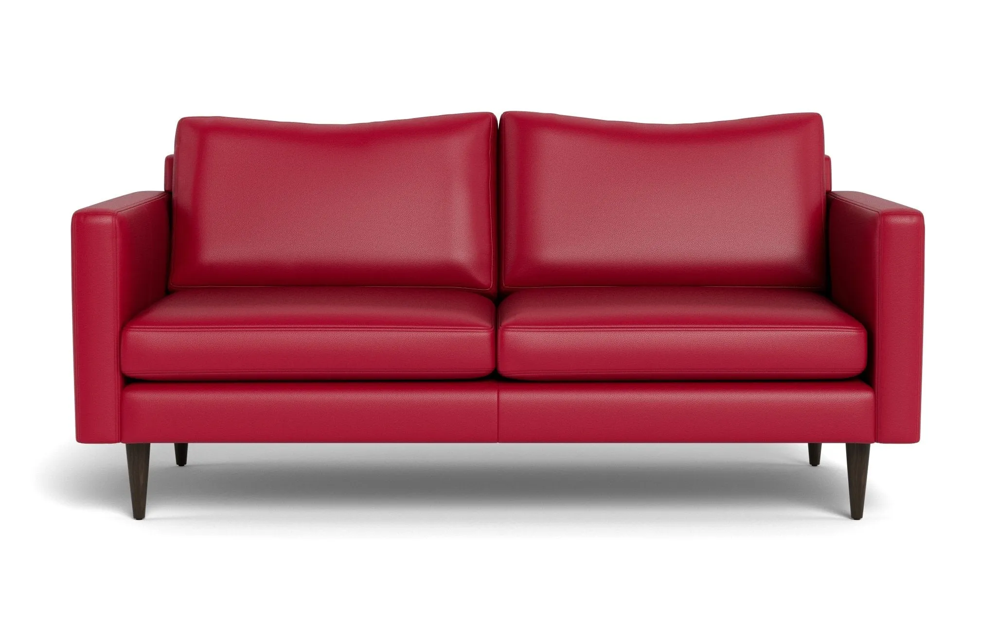Wallace 74" Leather Untufted Apartment Sofa