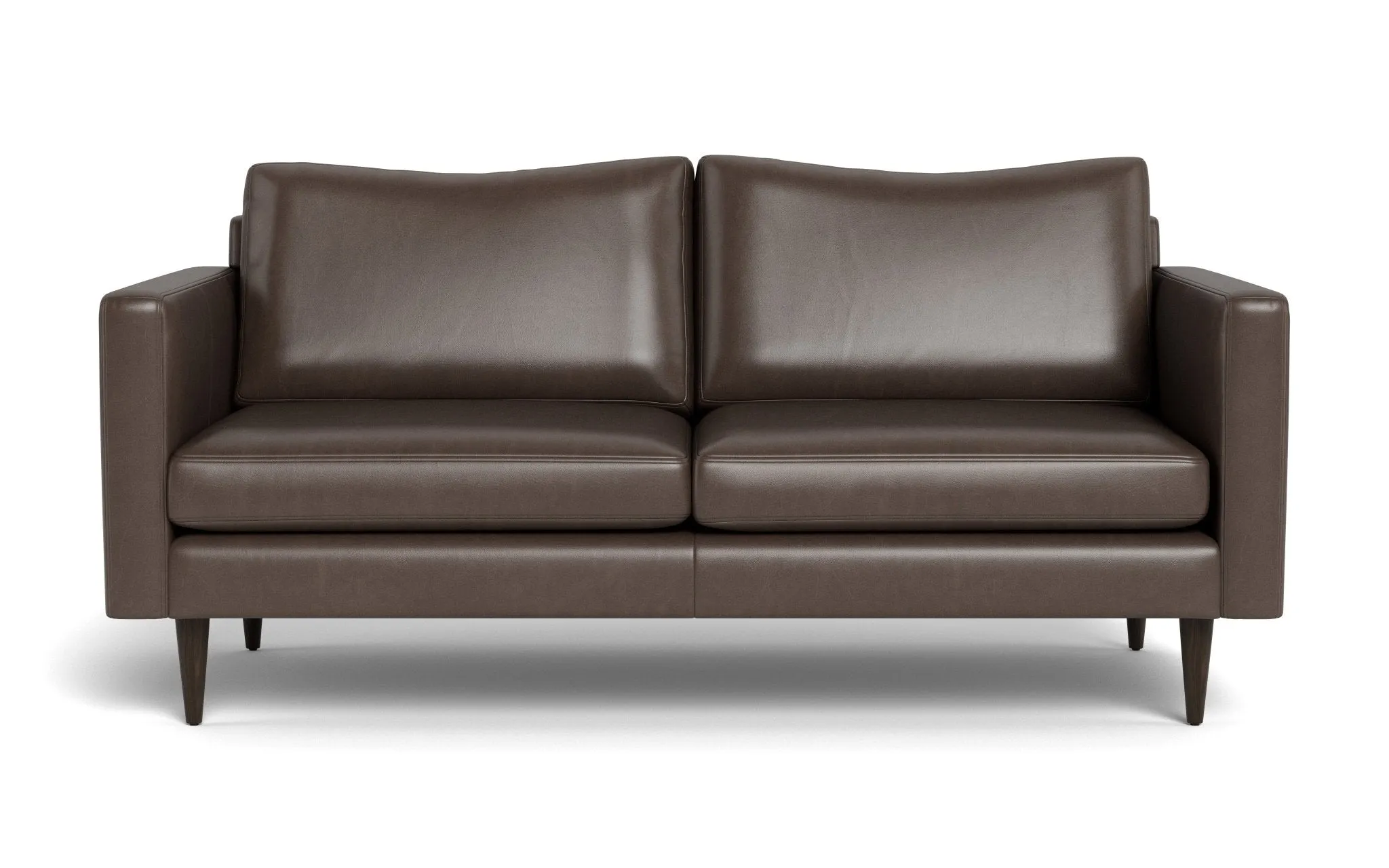 Wallace 74" Leather Untufted Apartment Sofa