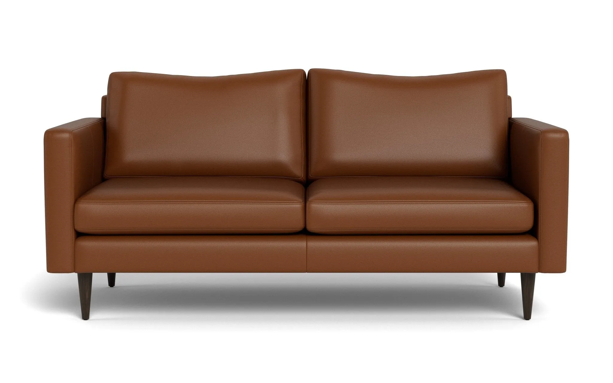 Wallace 74" Leather Untufted Apartment Sofa