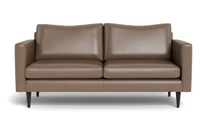 Wallace 74" Leather Untufted Apartment Sofa