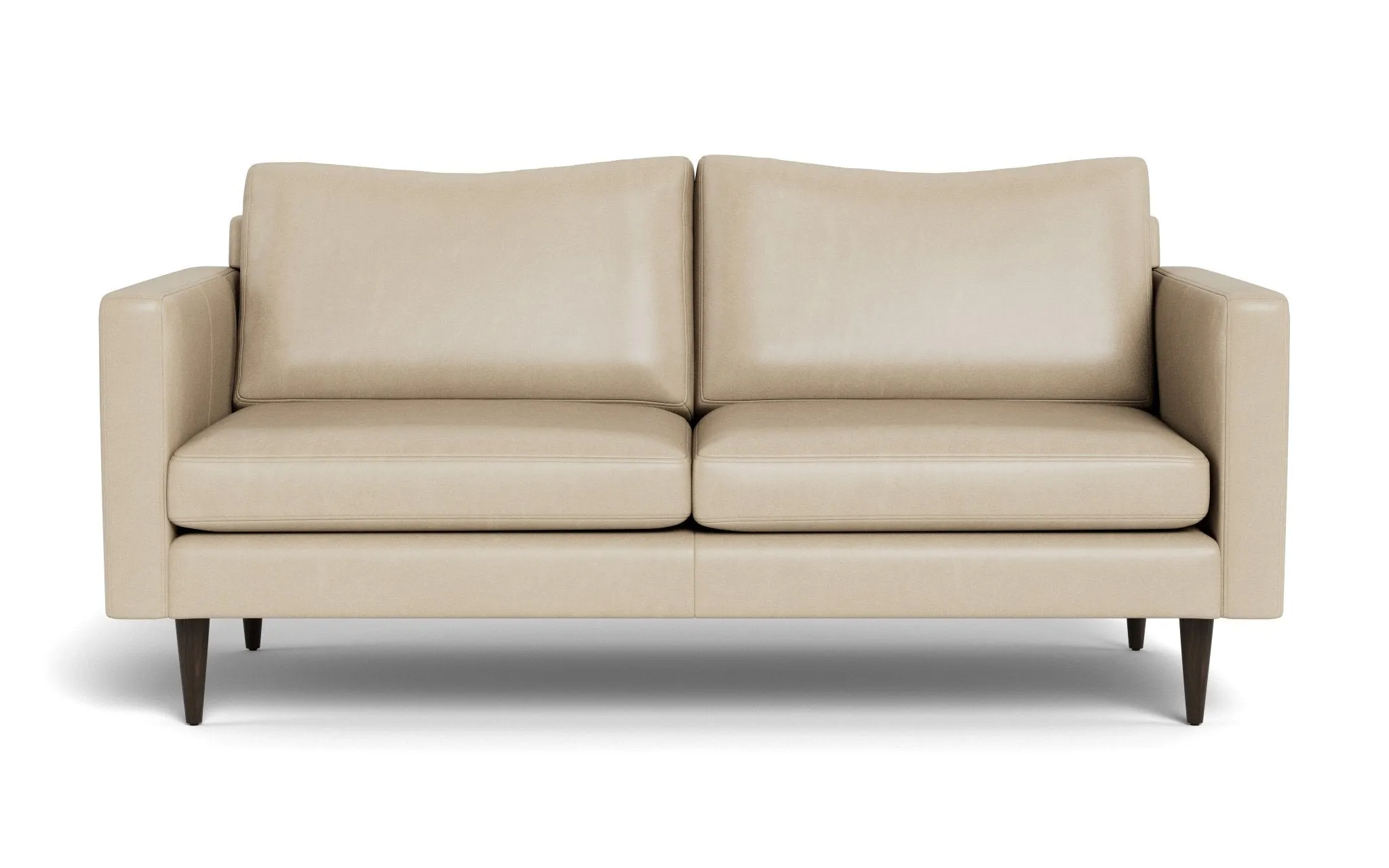Wallace 74" Leather Untufted Apartment Sofa
