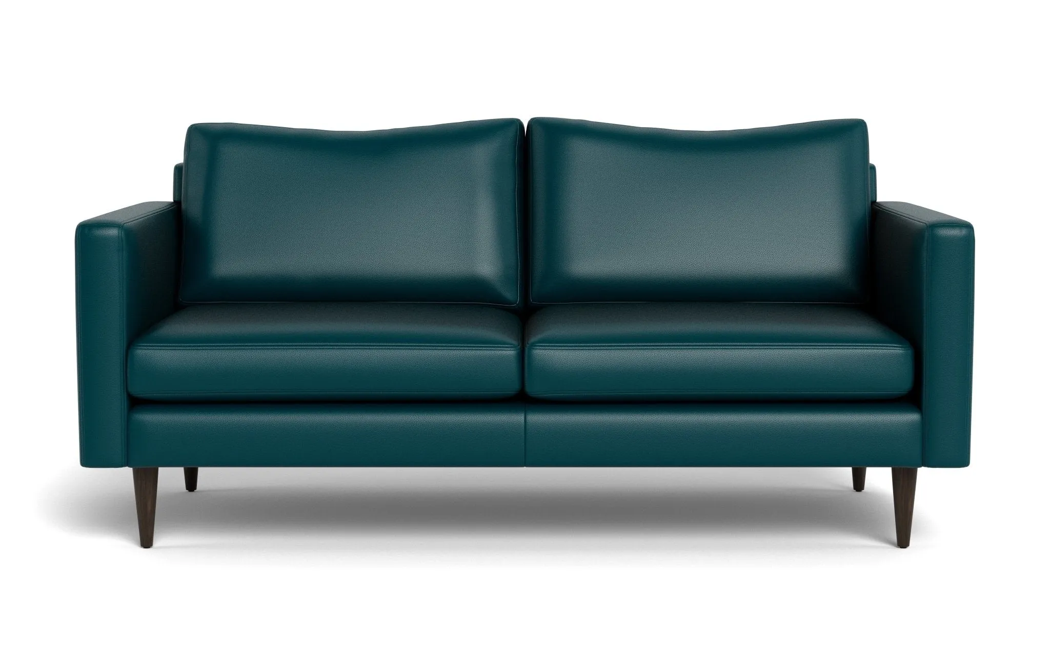 Wallace 74" Leather Untufted Apartment Sofa