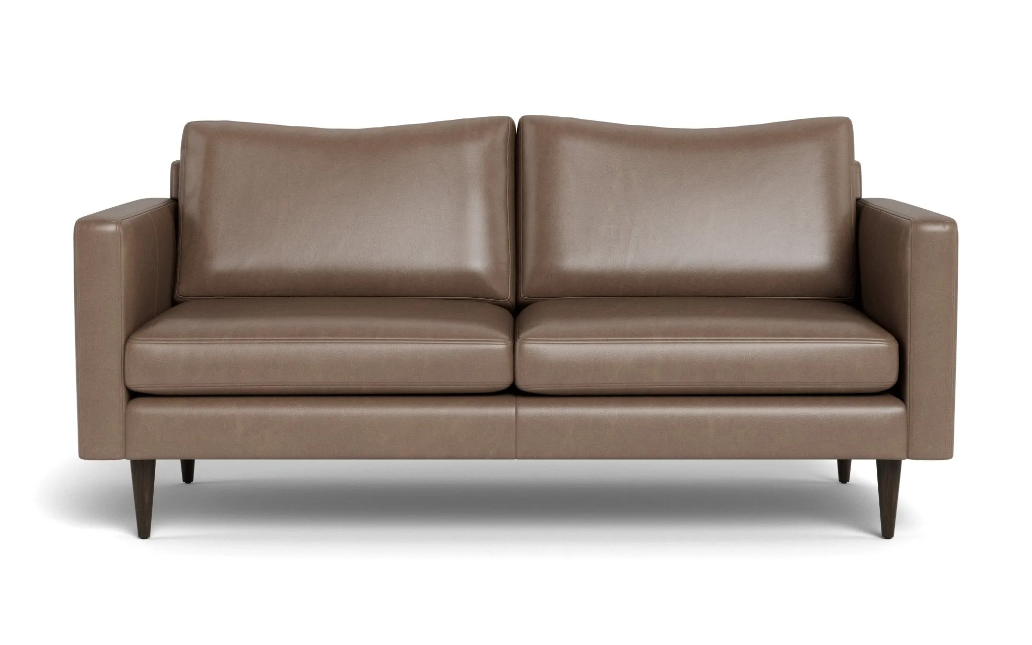 Wallace 74" Leather Untufted Apartment Sofa