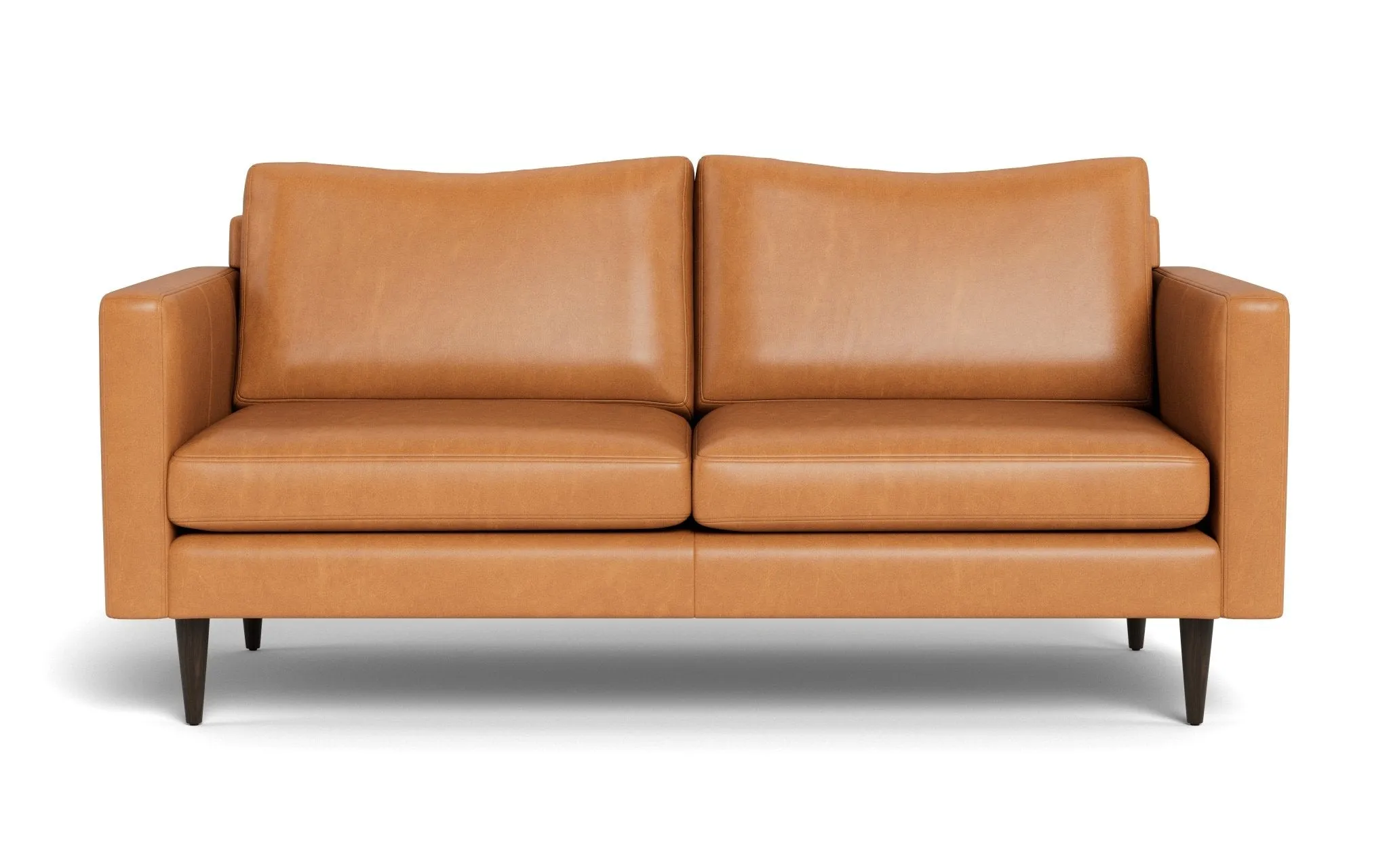 Wallace 74" Leather Untufted Apartment Sofa