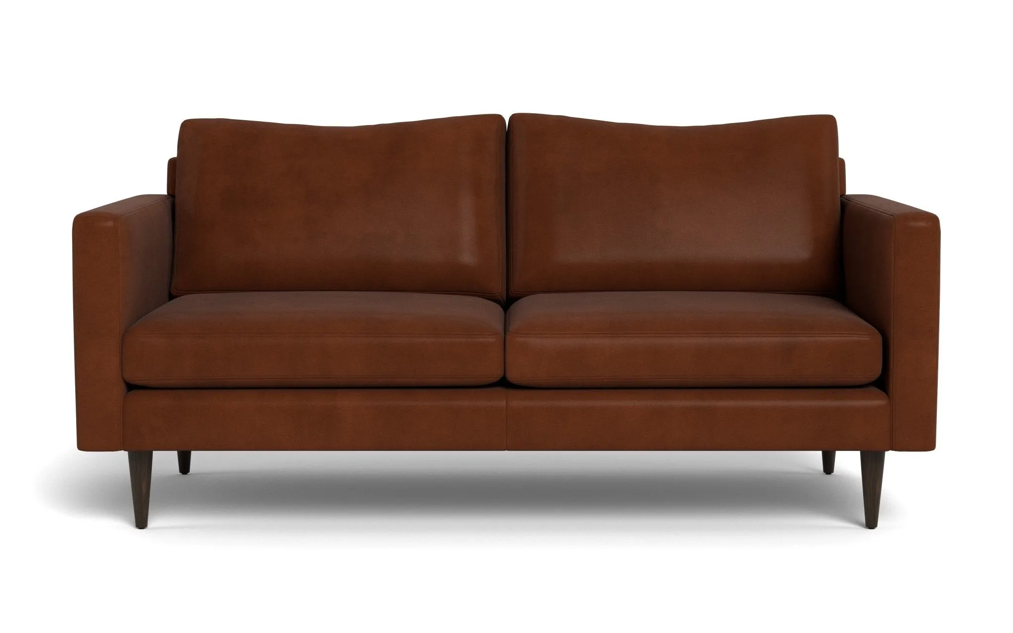 Wallace 74" Leather Untufted Apartment Sofa