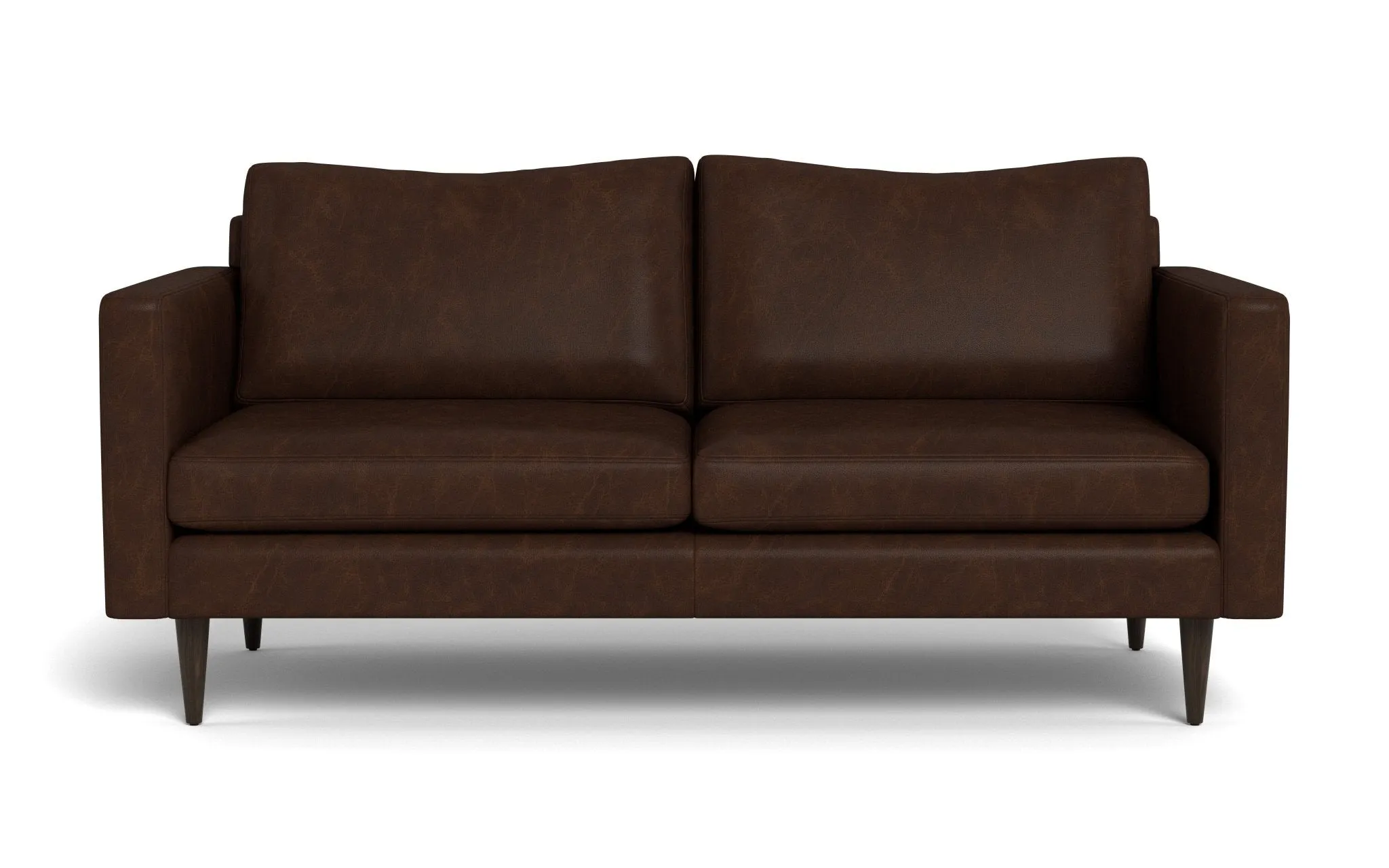 Wallace 74" Leather Untufted Apartment Sofa