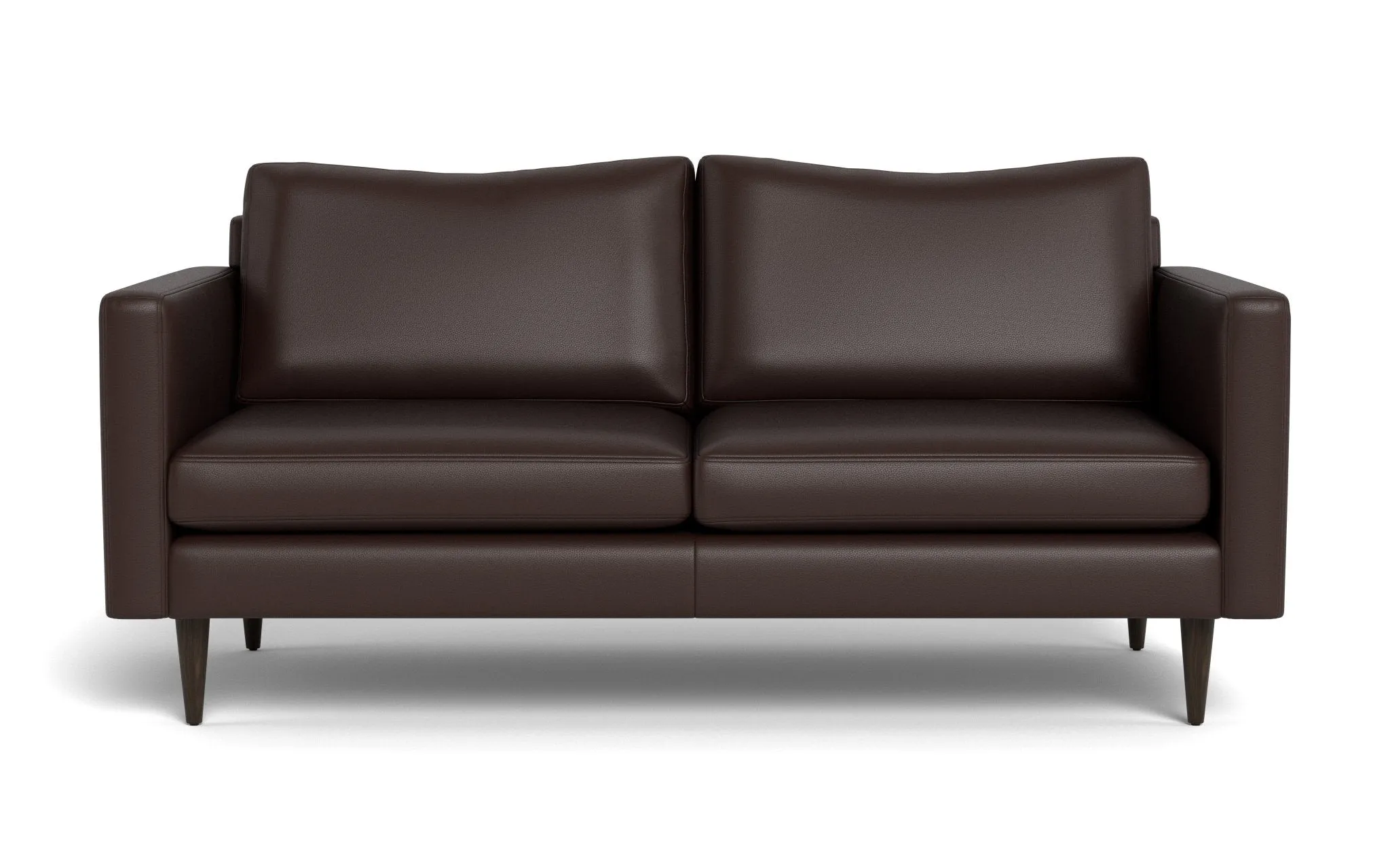 Wallace 74" Leather Untufted Apartment Sofa