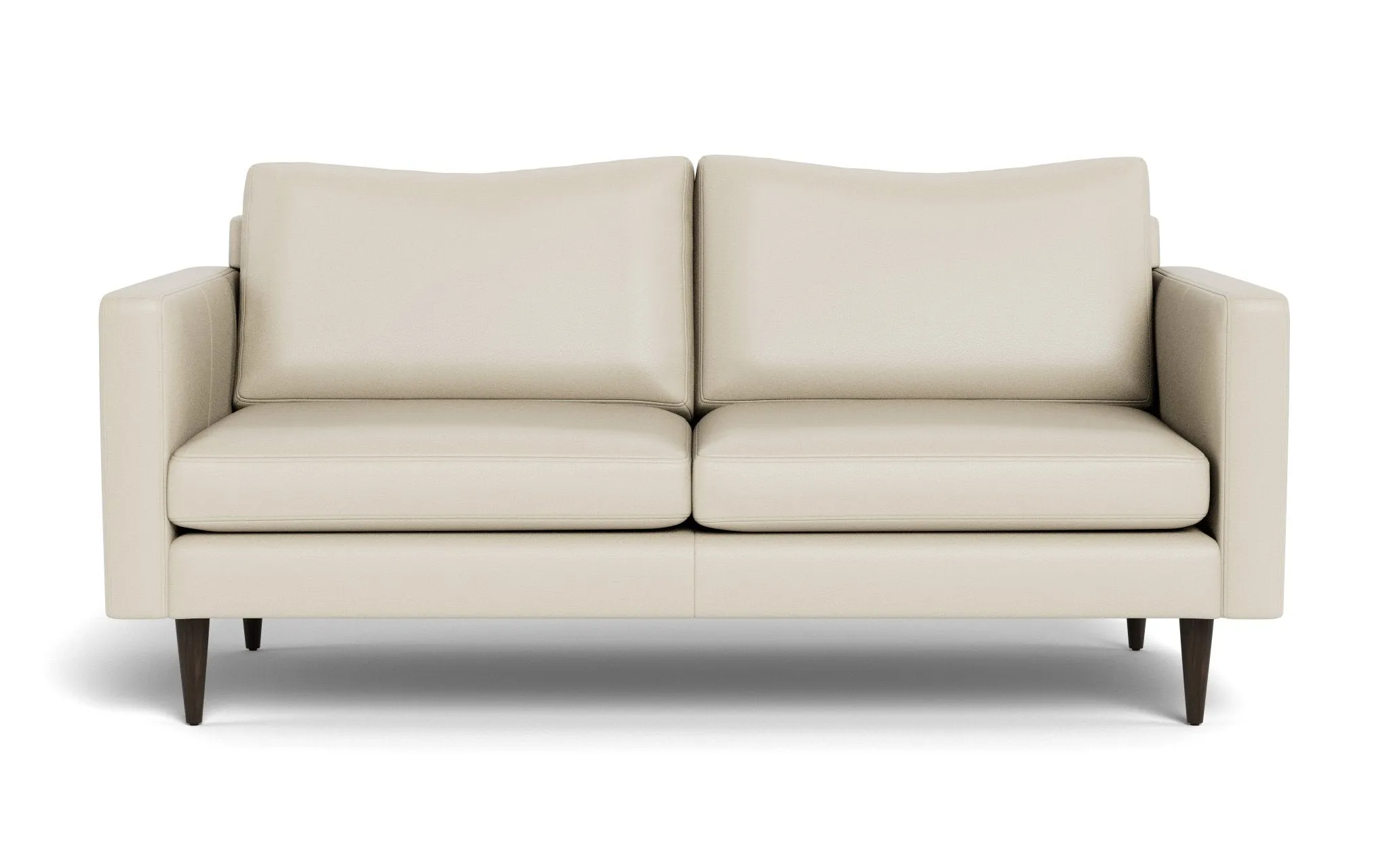 Wallace 74" Leather Untufted Apartment Sofa