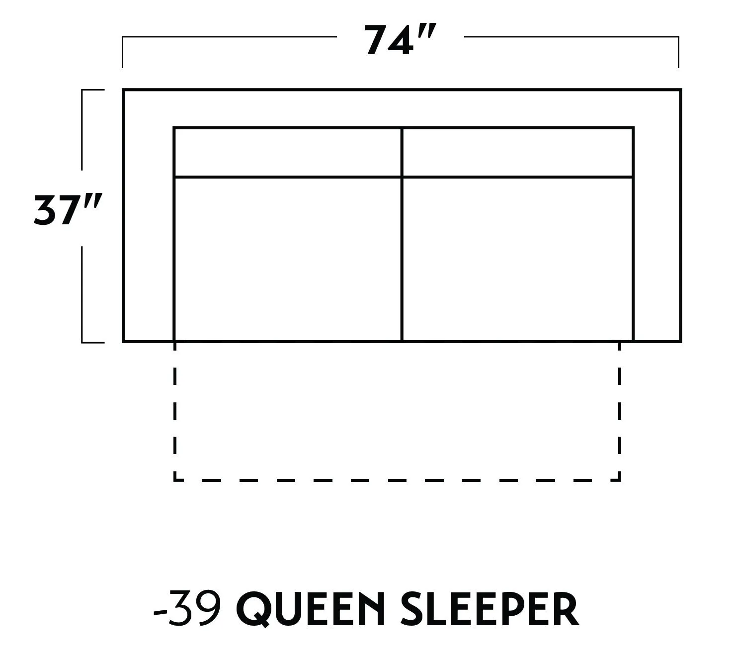 Wallace Leather Untufted 74" Queen Sleeper Sofa