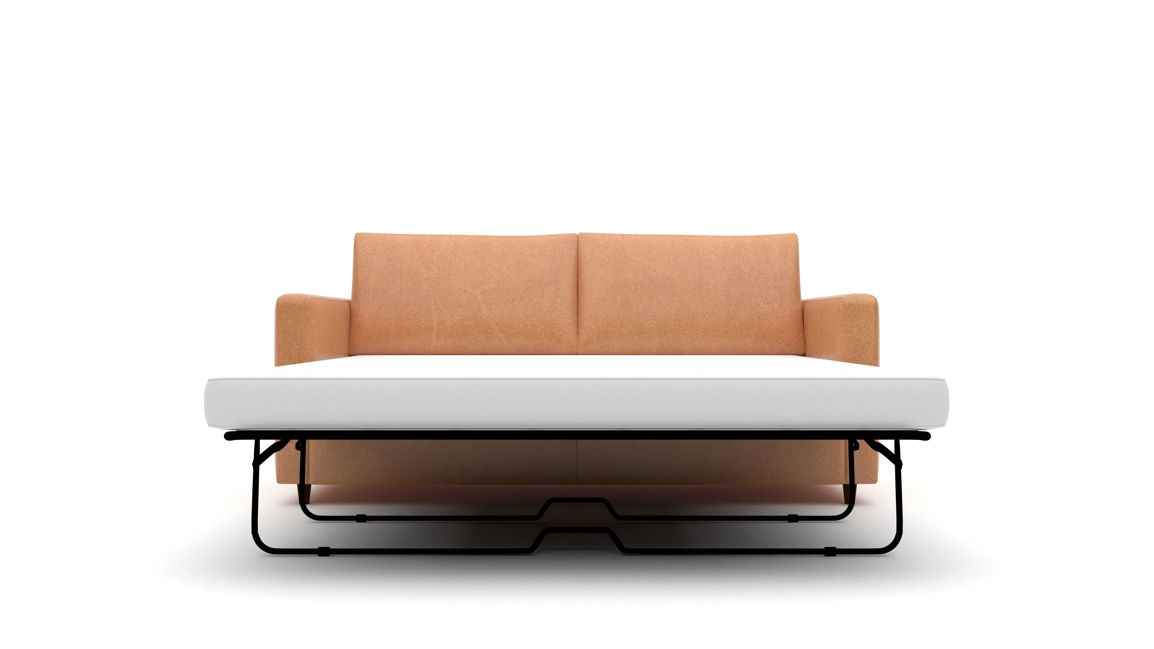 Wallace Leather Untufted 74" Queen Sleeper Sofa