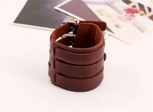 Wide Leather Bracelets Men Women Vintage Rock Jewelry (various styles) SJA9