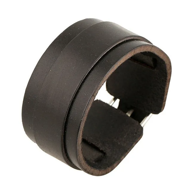 Wide Leather Bracelets Men Women Vintage Rock Jewelry (various styles) SJA9