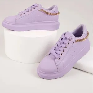 Women's Casual Lace Up Sneakers with Chain Style | Perfect for Casual Days