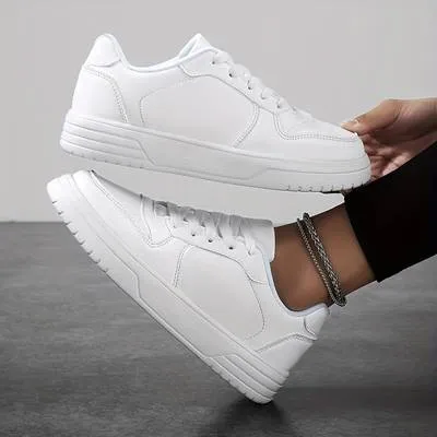 Women’s Casual Platform White Lace Up Sneakers | Perfect for Everyday Wear