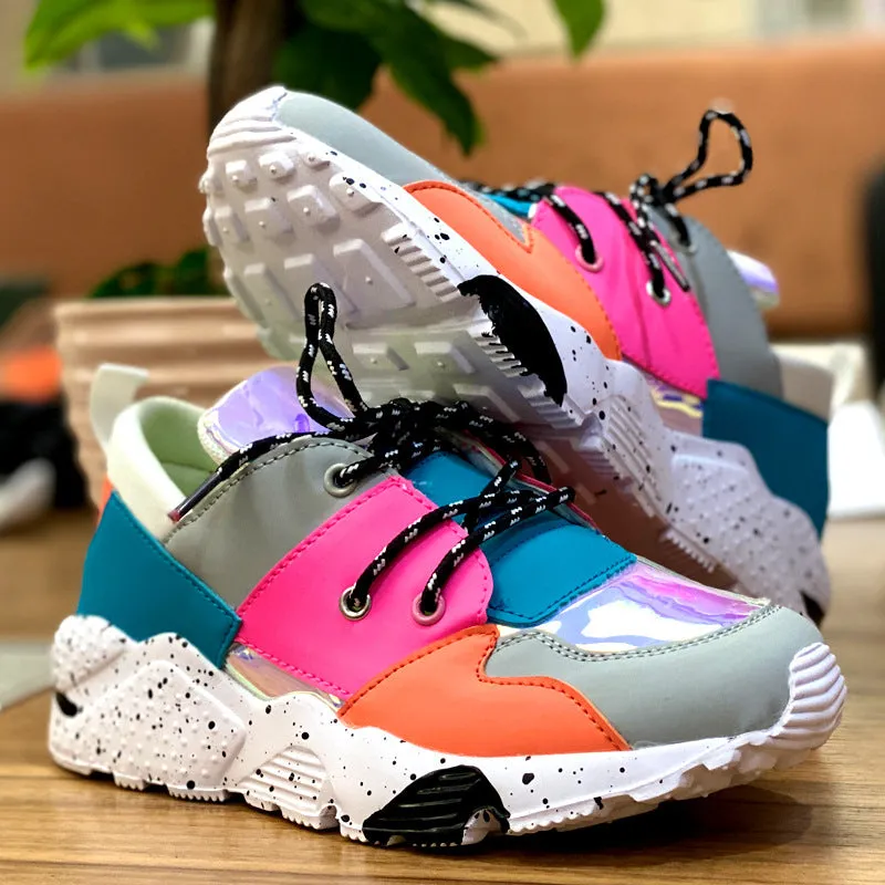Women’s Chunky Multicolored Wedge-Sneakers with Lace Up Style | Perfect for Everyday Wear