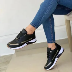 Women's Classic Lace Up Sneakers with Shine Style | Perfect for Everyday Wear
