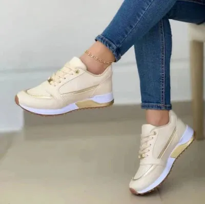 Women's Classic Lace Up Sneakers with Shine Style | Perfect for Everyday Wear