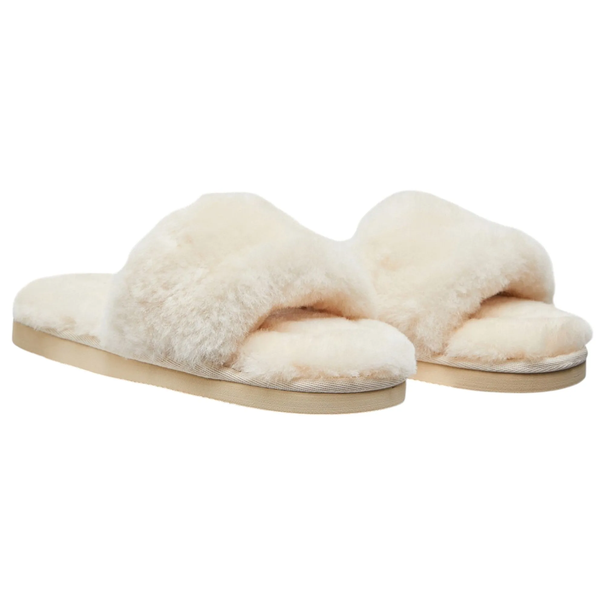 Womens Hush Puppies Lust Slippers Warm Winter Slip On Shoes Natural