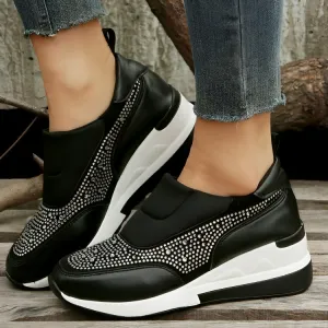Women's Modern High Top Slip On Sneakers with Beads | Perfect for All-Season Wear