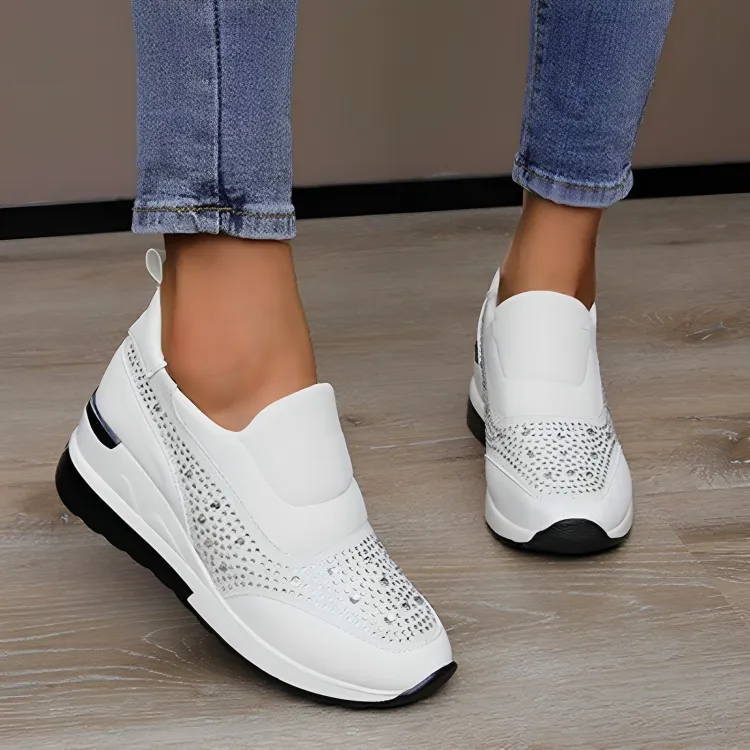 Women's Modern High Top Slip On Sneakers with Beads | Perfect for All-Season Wear
